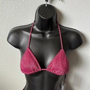 Grape sparkle string triangl bathing suits top